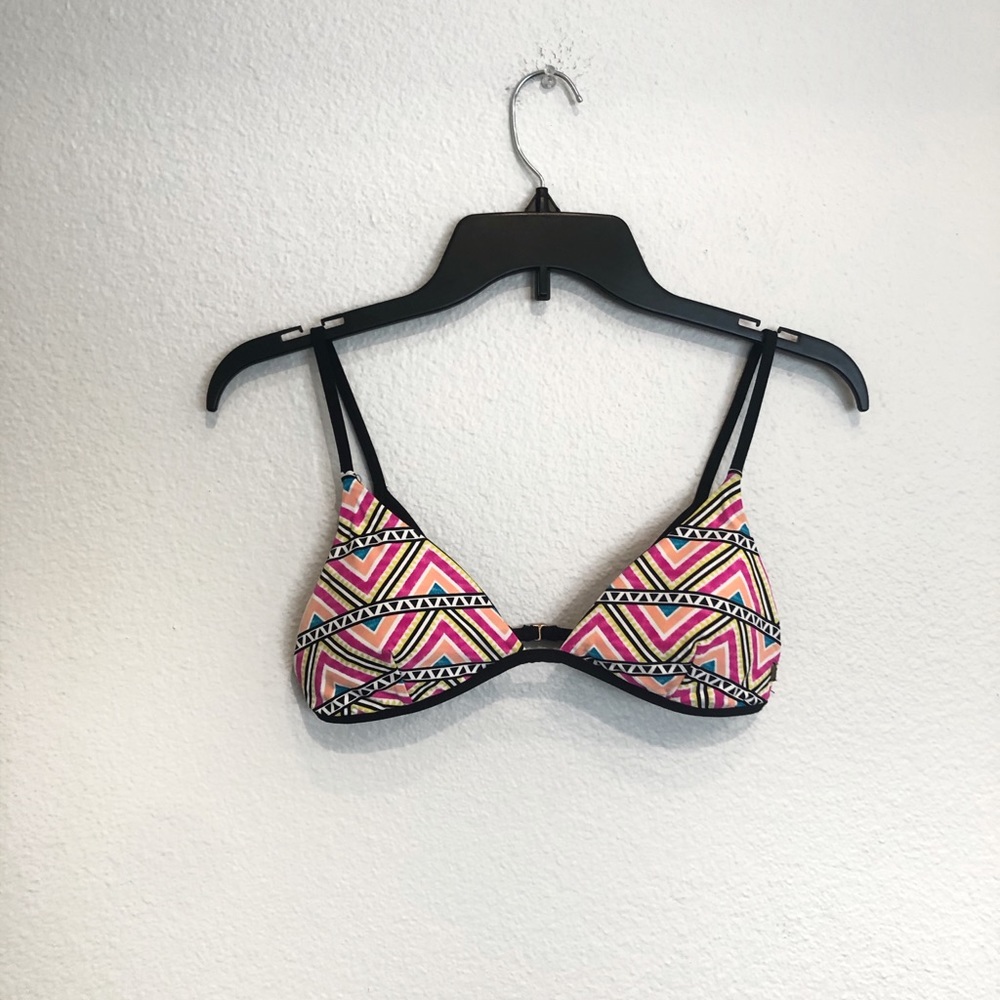 Rip Curl Pink & orange tribal print bikini top